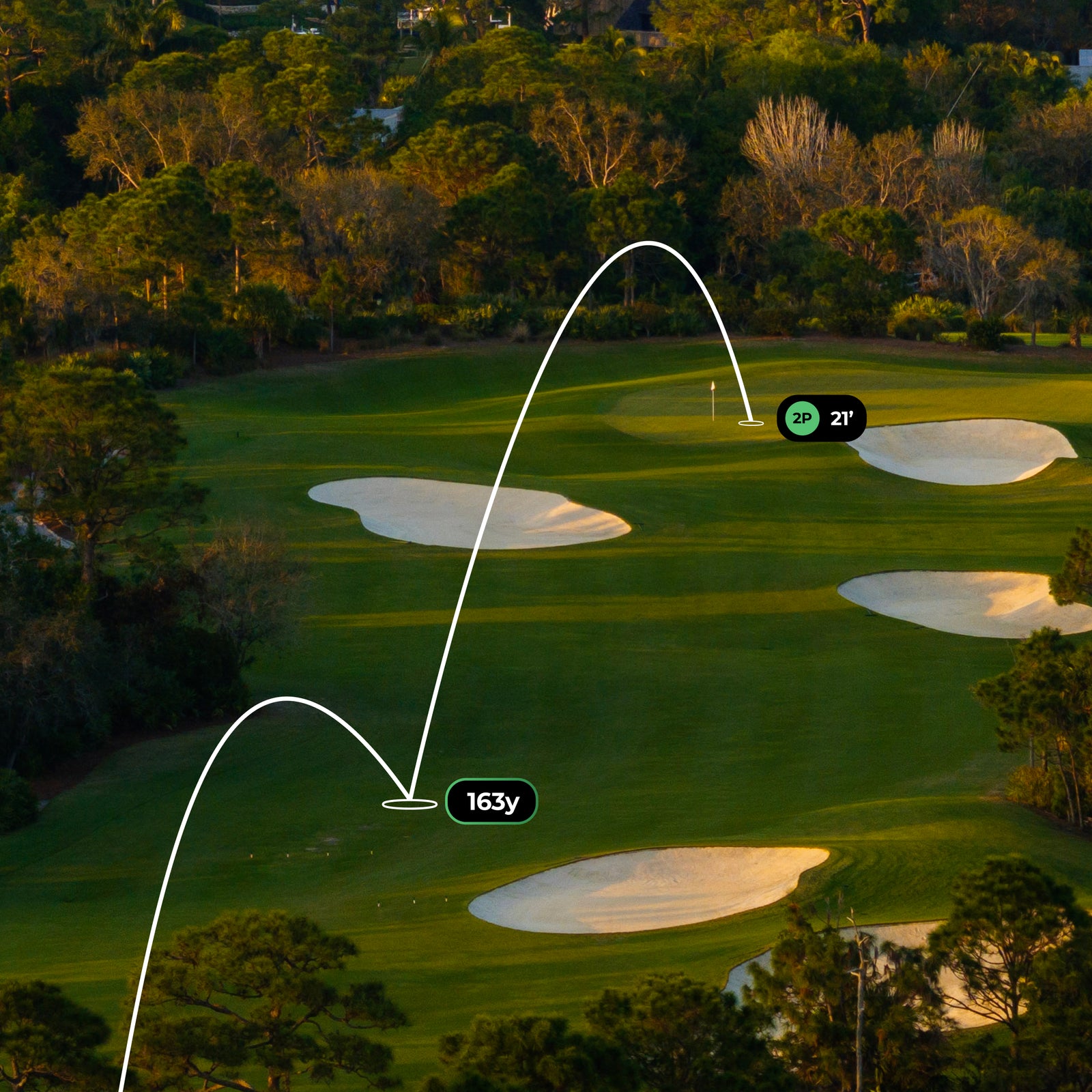 Automatic shot tracking from tee to green